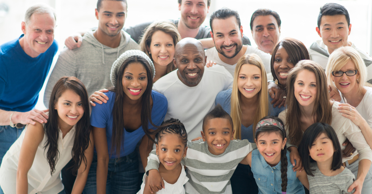 A group of supportive people - Zoomed in